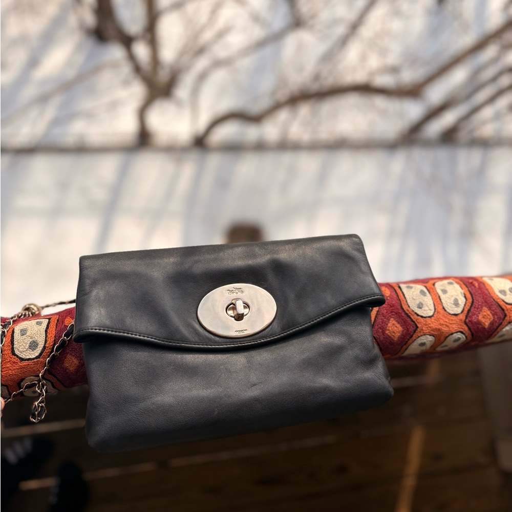 Vintage Coach Turnlock Clutch | Unbranded Chain | 1990s | Great Condition - Picture 9 of 12